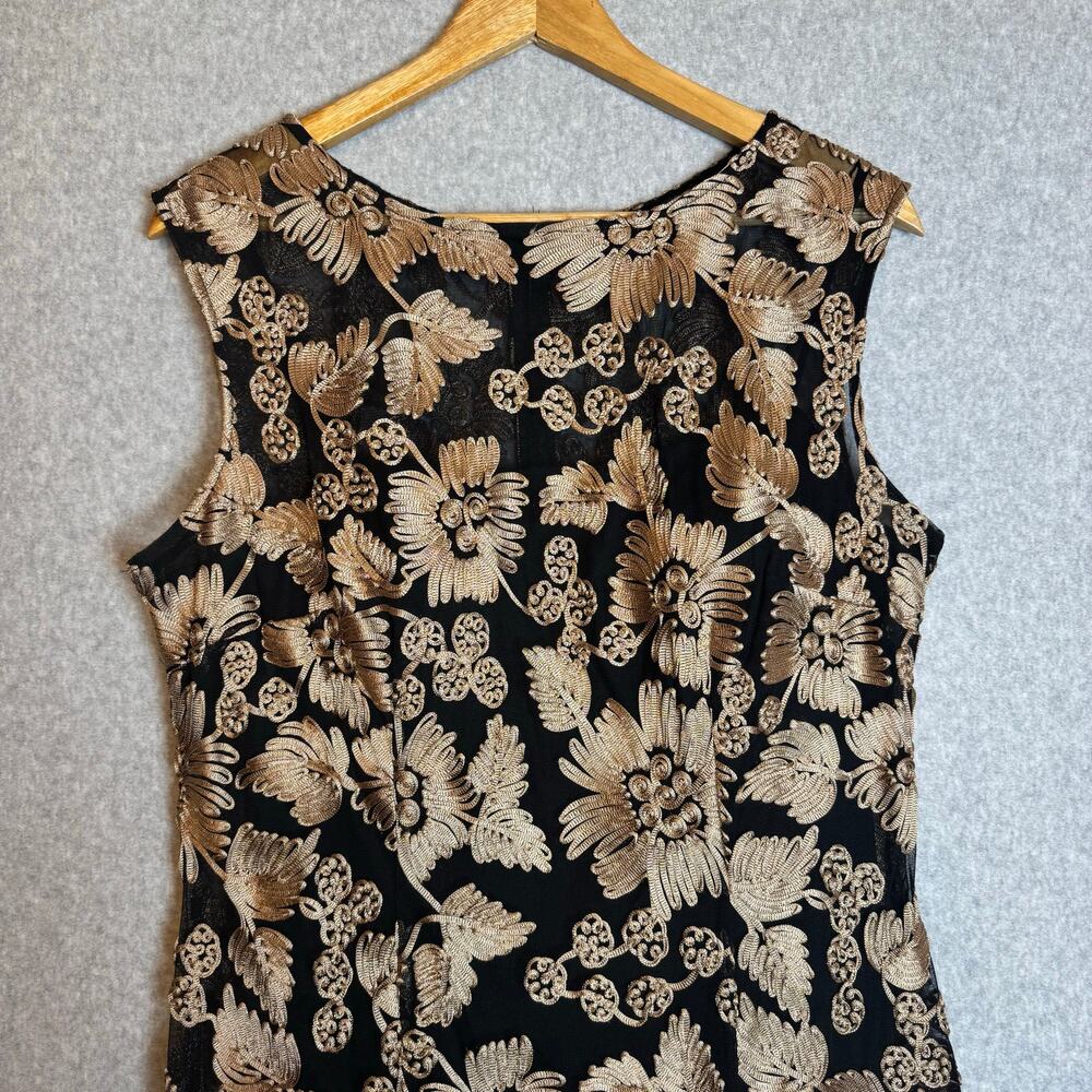 Alex Evenings Black and Gold Lace Maxi Dress - Picture 6 of 15